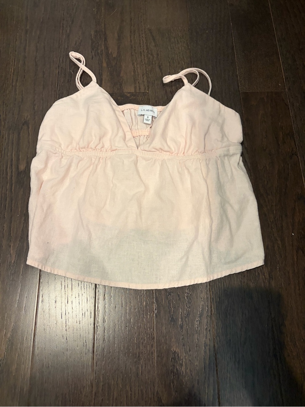 La Hearts Pale Pink Adjustable Spaghetti Strap V-Neck Camisole